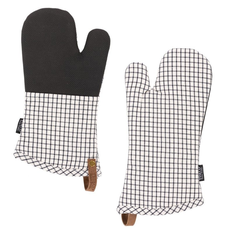 SHERLOCK Ofenhandschuh Tartan 2tlg. Schwarz,Weiss