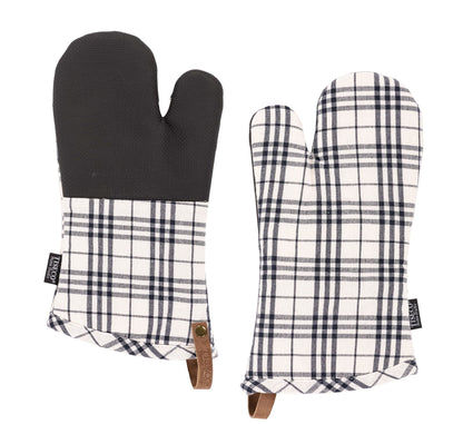 SHERLOCK Ofenhandschuh Checker 2tlg. Schwarz,Weiss