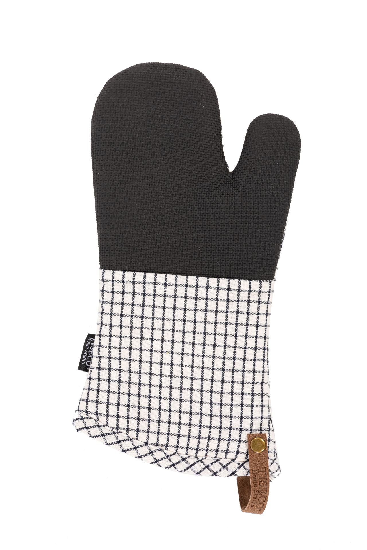 SHERLOCK Ofenhandschuh Tartan 2tlg. Schwarz,Weiss