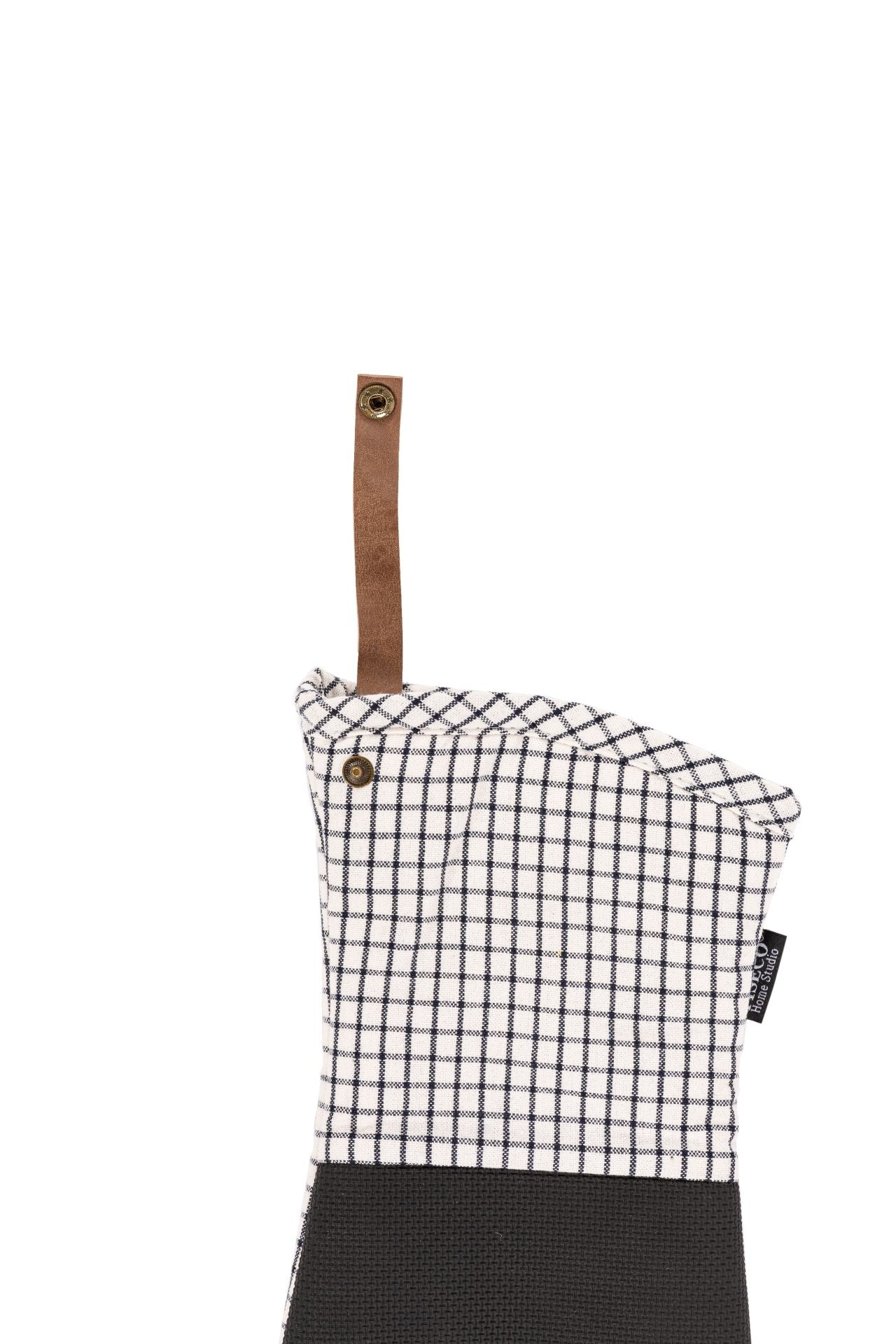 SHERLOCK Ofenhandschuh Tartan 2tlg. Schwarz,Weiss