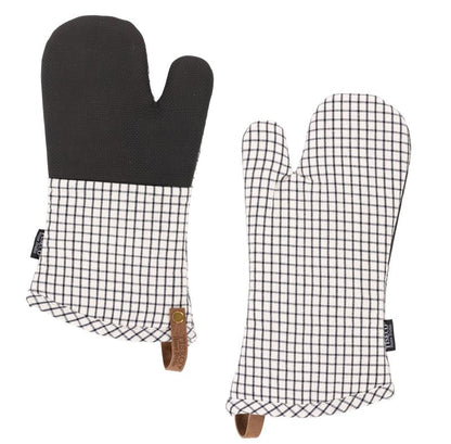 SHERLOCK Ofenhandschuh Tartan 2tlg. Schwarz,Weiss
