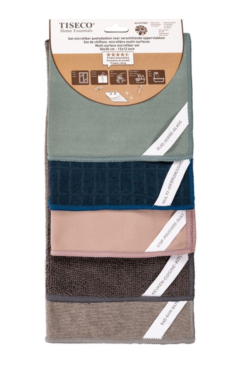 Mikrofaser Reinigungstücher 5er Set 30x30cm Multicolor
